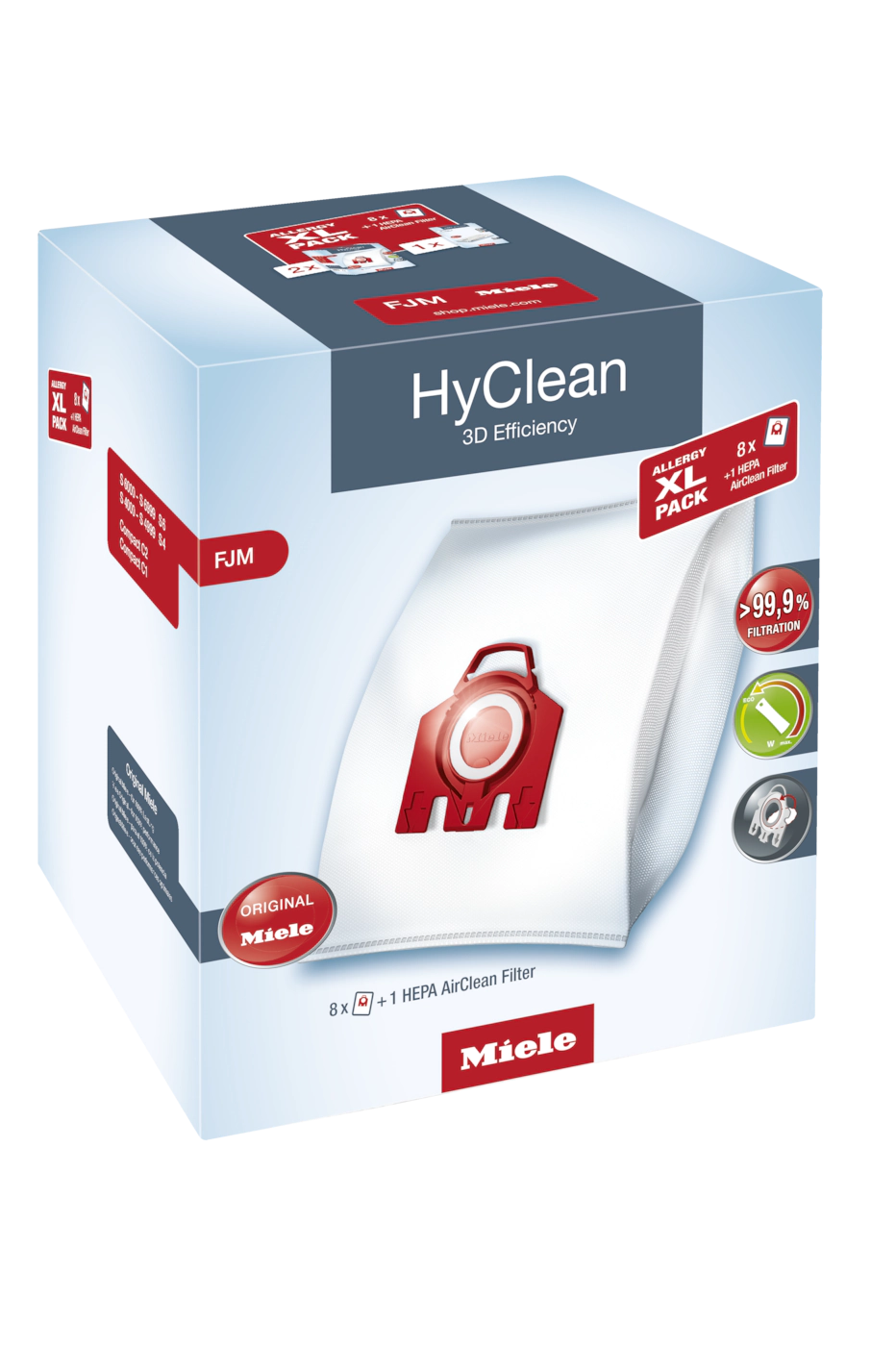Комплект мешков пылесборников Allergy XL Pack 2 HyClean FJM + фильтр HA 50 Miele купить в Барнауле | Всегда в наличии! | Артикул 10632910 | Официальный сайт